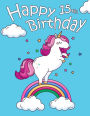 Happy 15th Birthday: School Notebook, Personal Journal or Dairy, 185 Lined Pages to write in, Cute Chubby Unicorn, Birthday Gifts for 15 Year Old Girls, Teenagers, Daughter, Granddaughter, Girlfriend, Best Friend, Rainbow, Book Size 8 1/2