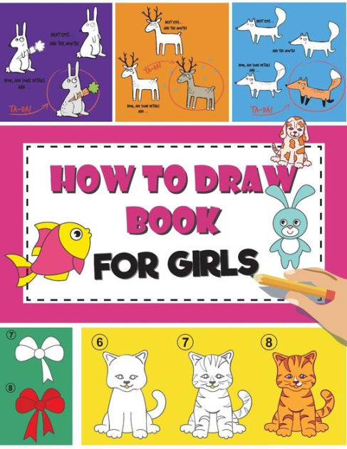 How to Draw Book For Girls: How To Draw Books For Kids Easy Step