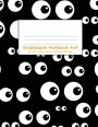 Graphpaper Notebook 4x4: Halloween googly eyes design 100 pages of graph paper with bigger squares for younger students