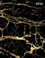2019: Black and Gold Marble 8.5 x 11 in Weekly View 2019 Planner Organizer with Dotted Grid Pages + Motivational Quotes + To-Do Lists