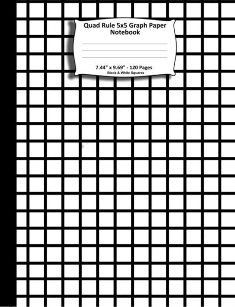 Quad Rule 5x5 Graph Paper Notebook 7 44 X 9 69 120 Pages Black