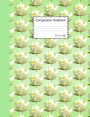 Water Lily Composition Notebook: College Ruled Journal to write in for school, take notes, for kids, science students, teachers, homeschool, glossy mint green floral Soft Cover