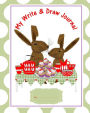 My Write & Draw Journal: Whimsical Hares Tea Party Illustrated Cute cover On Educational Book - 50 Pages For kindergarten - Young School Kids To Draw And Write Their Own Stories