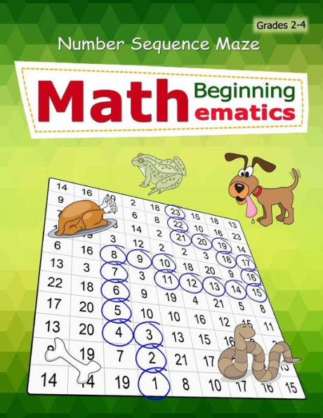 Number Sequence Maze: Mathematics Workbook Skills Number Systems Counting Skills Practice exercises in a school book Large size for kids Grades 2+