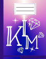 Kim Diamonds Notizheft Liniert 60 Blatt: Notizbuch mit Linien A4 120 Seiten Schreibheft Heft Notizen Buch Personalisiert Name Vorname Ombre Regenbogen Lila Blau Cover Persönliche Geschenkidee I Kimberly Personal Gifts Journal Notebook Diary Jewels Rainbow