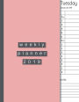 365 planner 2019: Large minimal style pink planner 2018 professional calendar note book page per day Journal organiser diary 8.5 x 11