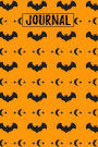 Bat Pattern Journal: College Ruled Lined (6 X 9) Black and Orange Pattern Moon Star Writing Notebook