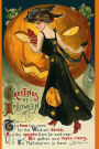 Greetings At Hallowe'en The time has come for the Witches' dance, And the spooks from far and near Will gather and make merry, For Hallowe'en is here: Vintage Journals by Amybug's Attic : Vintage Halloween Goblins Jack O'Lantern Pumpkin Woman with Owl on