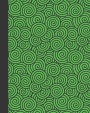 Sketch Journal: Swirls (Green) 8x10 - Pages are lightly lined with EXTRA WIDE RIGHT MARGINS for sketching, drawing, and writing