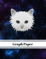Graph Paper White Kitty In Galaxy