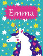 Emma: Personalized Name Notebook/Journal for Girls with Unicorn (Personalised Birthday and Christmas Gifts)