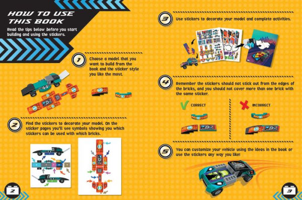 LEGO® Books. Build and Stick: Custom Cars