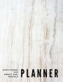 White Marble 2019 Weekly and Monthly Planner: Weekly Pages and Monthly Calendars Format with Habit Tracker, Moon Phases, Monthly National Themes, Daily Holidays (both quirky and federal), Birthday Tracker, Contacts List and Notes