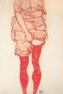 Art Journal: Egon Schiele - Stehende Frau in Rot 1913 Cover Premium College Ruled Journal Premium Notebook 120 Pages
