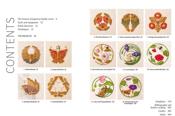 Japanese Motifs in Stumpwork & Goldwork: Embroidered designs inspired by Japanese family crests