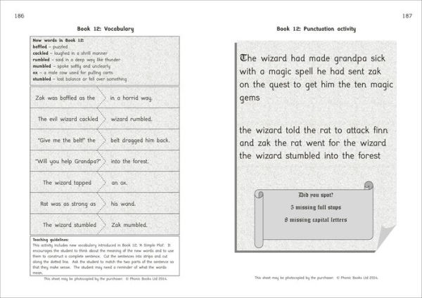Phonic Books Magic Belt Activities: Activities Accompanying Magic Belt Books for Older Readers (CVC, Consonant Blends and Consonant Team