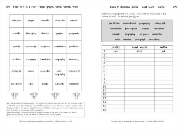 Phonic Books Amber Guardians Activities: Photocopiable Activities Accompanying Amber Guardians Books for Older Readers (Suffixes, Prefixes and Root Words, Morphology)