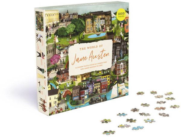 The World of Jane Austen 1000 Piece Puzzle: A Jigsaw Puzzle with 60 Characters and Great Houses to Find