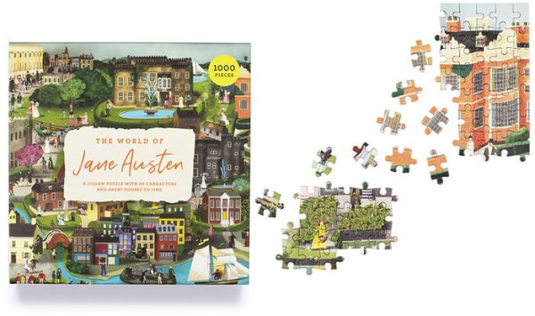 The World of Jane Austen 1000 Piece Puzzle: A Jigsaw Puzzle with 60 Characters and Great Houses to Find