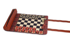 Alternative view 4 of Pendleton Red Black Check Pattern Chess & Checkers: Travel-Ready Roll-Up Game