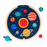 Alternative view 5 of Multi-Language Solar System Wooden Tray Puzzle