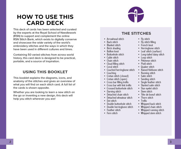 RSN Stitch Bank: The Embroidery Stitches Card Deck: 50 Essential Stitches