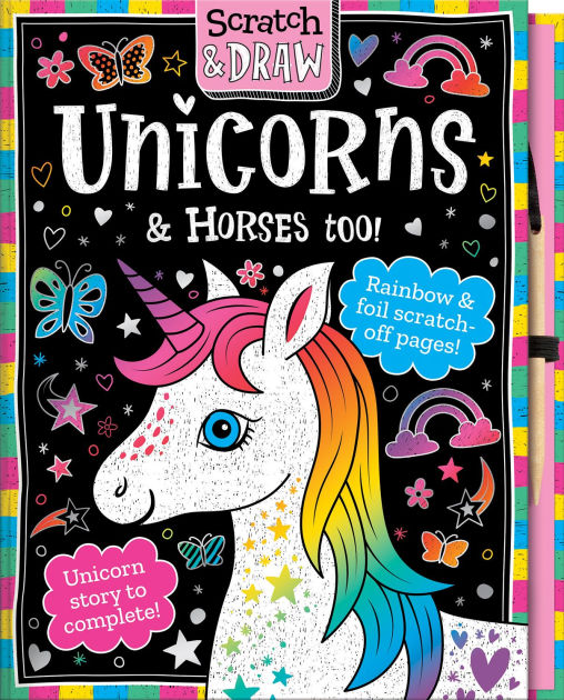 Scratch-Off Hidden Pictures Unicorn and Rainbow Party Puzzles Set