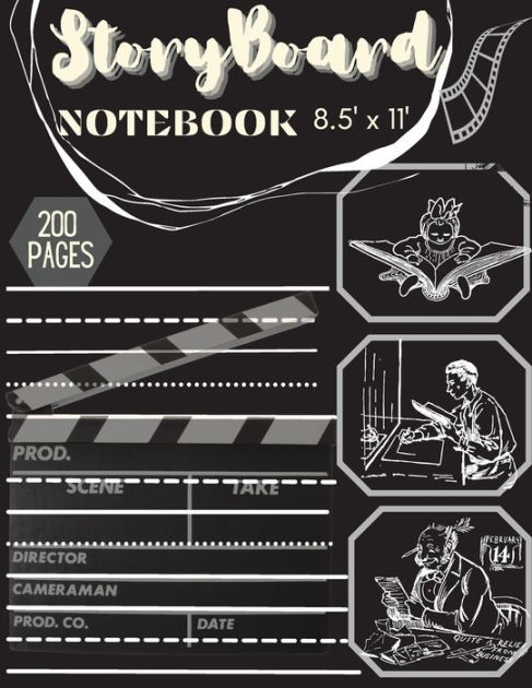 storyboard: notebook, sketchbook 8.5x11 with pages for storytelling  (Paperback)