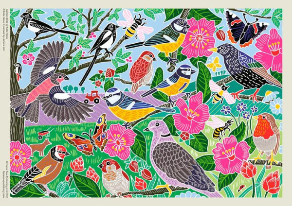Adult Jigsaw Puzzle: Kate Heiss: Garden Birds: 1000-piece Jigsaw Puzzles