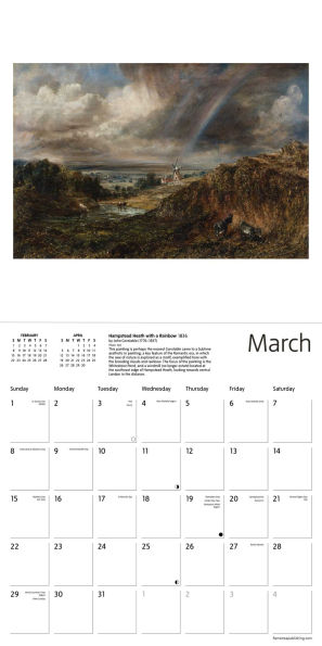 Tate: Turner & Constable Wall Calendar 2026 (Art Calendar)