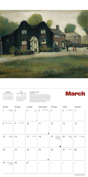L.S. Lowry Wall Calendar 2026 (Art Calendar)