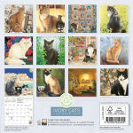 Alternative view 4 of Ivory Cats by Lesley Anne Ivory Mini Wall Calendar 2026 (Art Calendar)