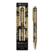 Title: Uematsu Hobi: Black & Gold Chrysanthemums Boxed Decorative Ballpoint Pen, Author: Flame Tree Studio