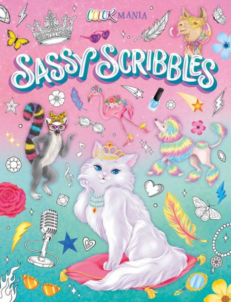 Sassy Scribbles Coloring Kit: with 4 Pom-Pom Color Pencils