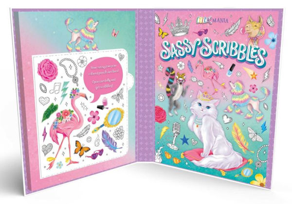 Sassy Scribbles Coloring Kit: with 4 Pom-Pom Color Pencils