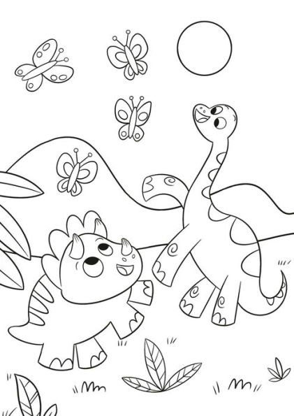 Dino Coloring: A Fully Recyclable Coloring Book