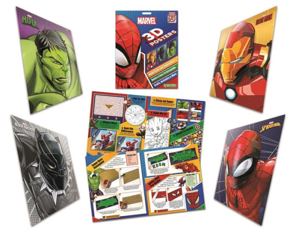 Marvel 3D Posters: Quick & Easy to Assemble Life-Like Characters, Plus Crafts, Activities, and More