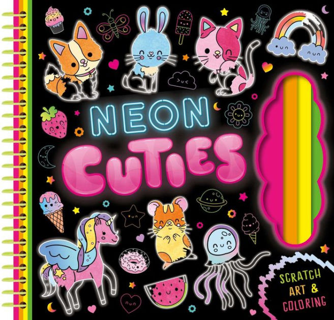 Neon Cuties: Scratch Art & Coloring by IglooBooks, Millicent