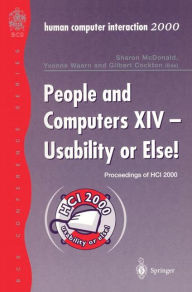 Title: People and Computers XIV - Usability or Else!: Proceedings of HCI 2000, Author: Sharon McDonald