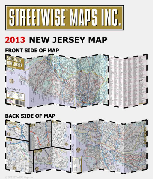 Streetwise New Jersey Map - Laminated State Road Map of New Jersey - Folding Pocket Size Travel Map (2013)