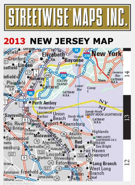 Streetwise New Jersey Map - Laminated State Road Map of New Jersey - Folding Pocket Size Travel Map (2013)