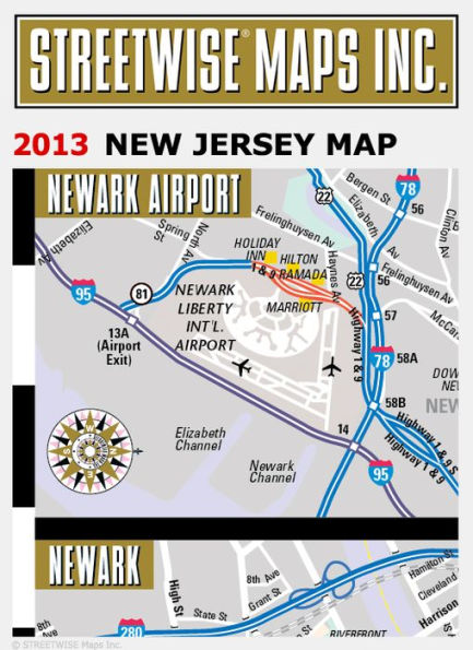 Streetwise New Jersey Map - Laminated State Road Map of New Jersey - Folding Pocket Size Travel Map (2013)