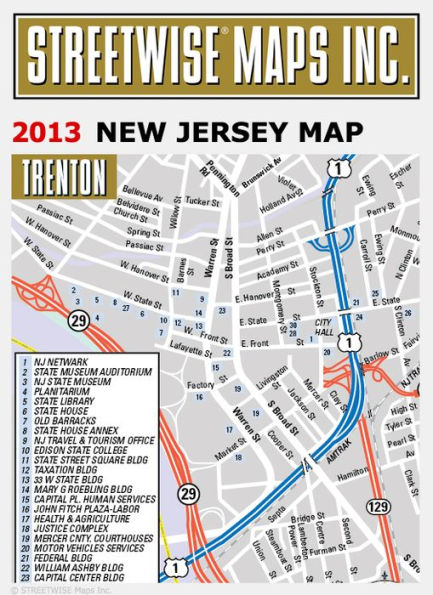 Streetwise New Jersey Map - Laminated State Road Map of New Jersey - Folding Pocket Size Travel Map (2013)
