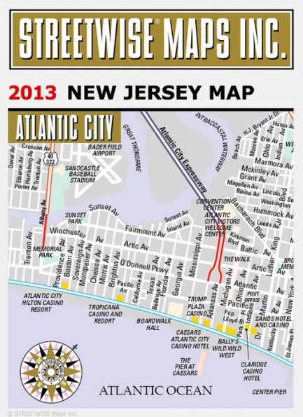 Streetwise New Jersey Map - Laminated State Road Map of New Jersey - Folding Pocket Size Travel Map (2013)