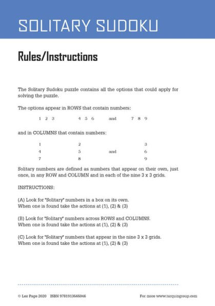 Solitary Sudoku