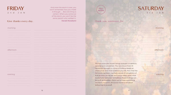2026 Gratitude Diary and Daily Planner Calendar