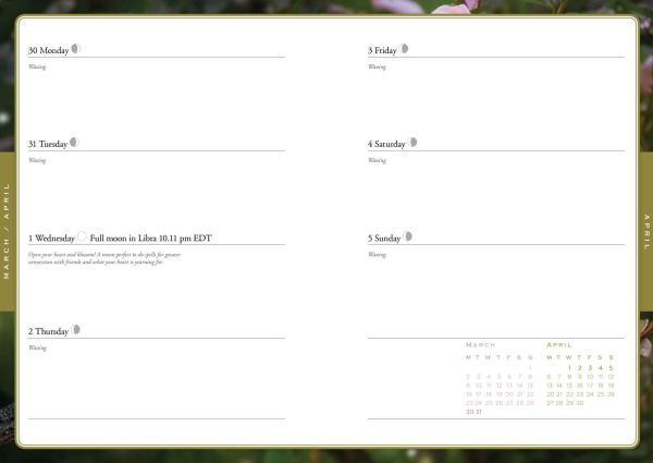 2026 Lunar and Seasonal Planner Calendar: Northern Hemisphere