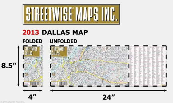 Streetwise Dallas Map - Laminated City Center Street Map of Dallas, Texas - Folding Pocket Size Travel Map (2013)