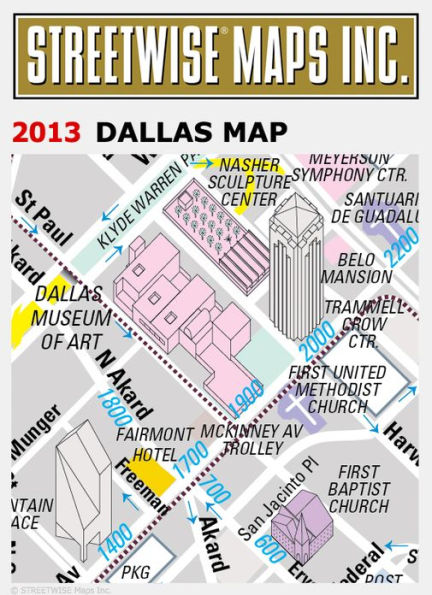 Streetwise Dallas Map - Laminated City Center Street Map of Dallas, Texas - Folding Pocket Size Travel Map (2013)