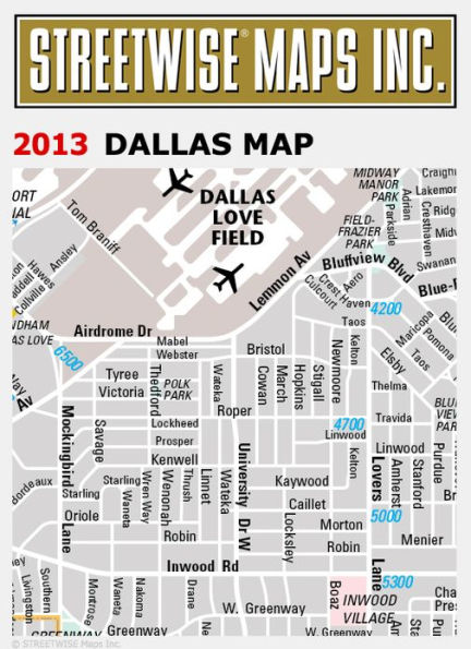 Streetwise Dallas Map - Laminated City Center Street Map of Dallas, Texas - Folding Pocket Size Travel Map (2013)